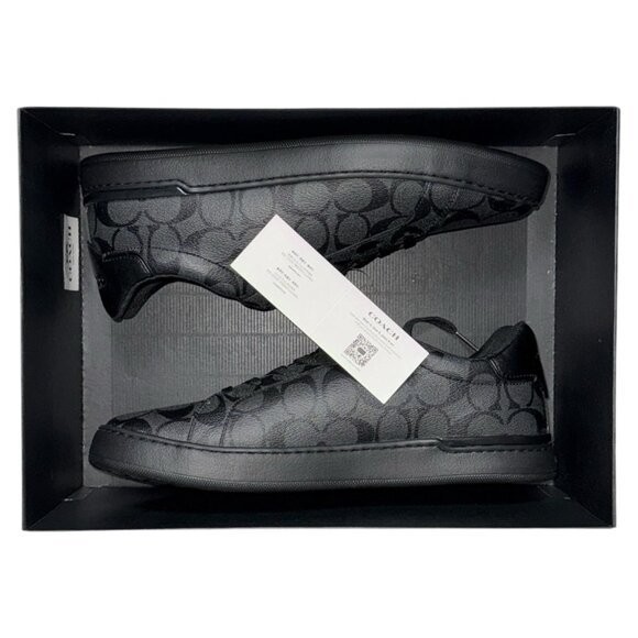 Coach Signature Clip Low Top Canvas Sneaker Charcoal Black G949 - Men's Size 11 - Picture 5 of 6